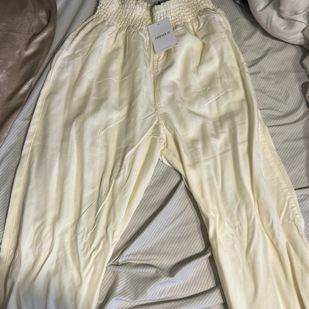 Brand new light colored flare pants from Forever 21